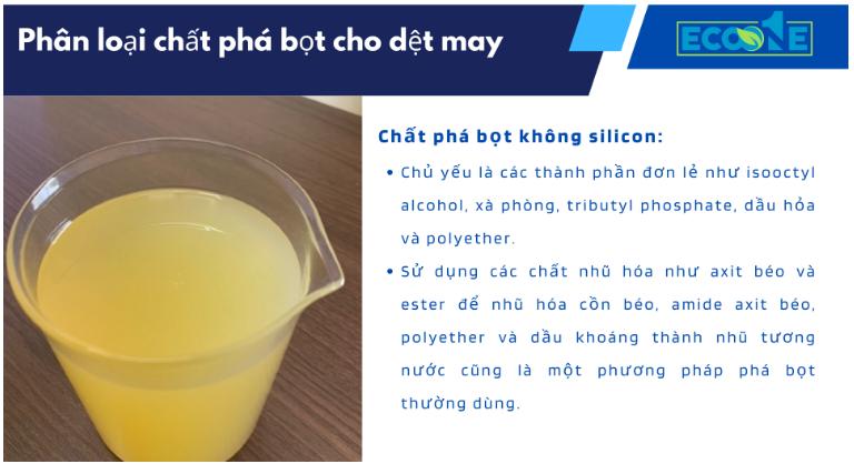 Chất phá bọt không silicone trong dệt may